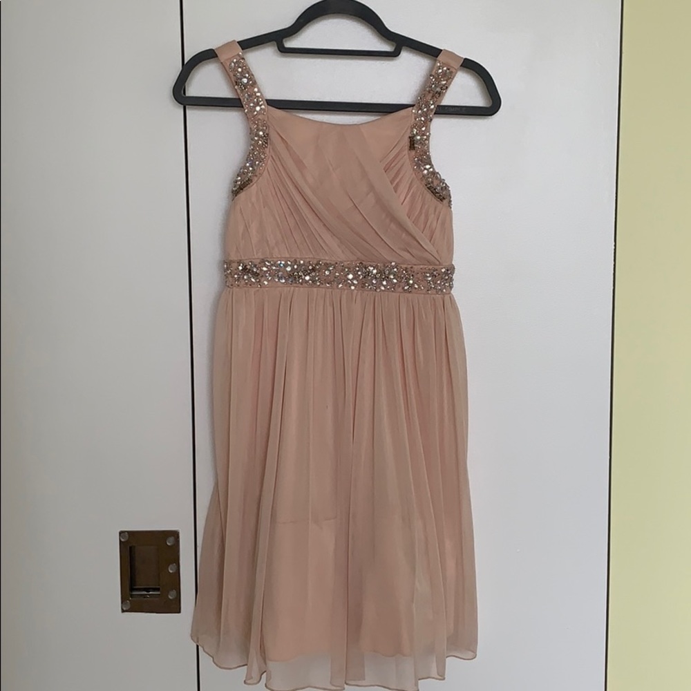 Blush pink short graduation/prom dress